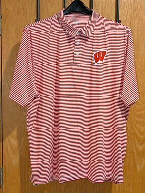 Top of the World Wisconsin Badgers Striped Polo Shirt
